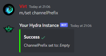 Resetting Channel Prefix