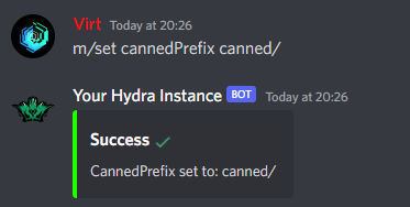 Changing Canned Prefix
