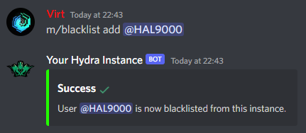 Blacklisting a User