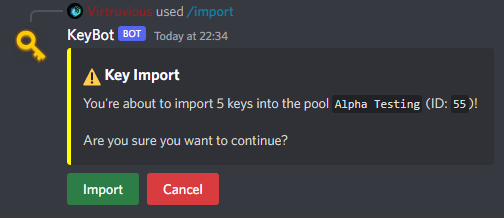 Import Confirmation