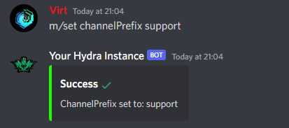 Setting Channel Prefix